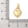 Brass Pave Natural White Shell Heart Charms KK-P308-04G-3