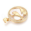 Brass Micro Pave Clear Cubic Zirconia Pendants KK-N268-63G-2