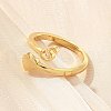 Brass Cuff Rings for Women RJEW-U044-S-3