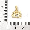 Rack Plating Leaf Brass Clear Cubic Zirconia Pendants KK-S407-13G-F-3