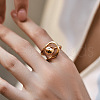 Round Beaded Brass Adjustable Finger Rings FS-WG25FED-01-2