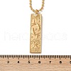 304 Stainless Steel Clear Cubic Zirconia Rectangle Constellation Pendant Necklaces for Women Men NJEW-S435-01G-L-5