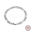 Rhodium Plated 925 Sterling Silver Figaro Chain Bracelets BJEW-I314-005A-P-2