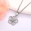Sakura Brass Micro Pave Clear Cubic Zirconia Pendant Necklaces for Women FS-WG50C9C-01-2