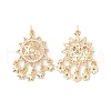 Rack Plating Brass Micro Pave Clear Cubic Zirconia Pendants ZIRC-I057-11G-2