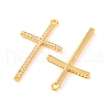 Brass Micro Pave Clear Cubic Zirconia Pendants KK-U017-09F-G-2