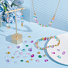 GOMAKERER 84G 7 Colors Spray Painted Transparent Glass Beads Strands GLAA-GO0001-18-4