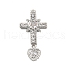 Brass Micro Pave Clear Cubic Zirconia Pendants KK-L228-35P-1