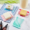 AHADERMAKER 4Pcs 4 Colors Marble Pattern Silicone Soap Dishes AJEW-GA0005-74-4