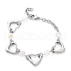 201 Stainless Steel Heart Link Chain Bracelets BJEW-B078-177P-02-2