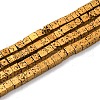 Electroplated Natural Lava Rock Beads Strands G-A256-B01-01F-1