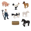 Plastic Animal & Farmer Model Ornaments Set PW-WG14810-02-1