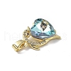 Real 18K Gold Plated Rack Plating Brass Micro Pave Clear Cubic Zirconia Pendants KK-C015-22G-11-2