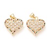 Brass Micro Pave Clear Cubic Zirconia Pendants X-ZIRC-L096-30G-1