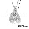 Elegant Brass Micro Pave Clear Cubic Zirconia 3D Initial Necklaces DV4415-24-1