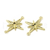 Brass Micro Pave Clear & Black Cubic Zirconia Connector Charms KK-E068-VB040-3