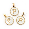 PVD Vacuum Plating 304 Stainless Steel with White Shell Pendants STAS-G268-01P-G-1