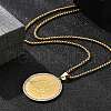 304 Stainless Steel Rhinestone Pendant Necklaces for Women NJEW-U021-06P-2