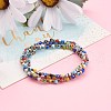 Colorful Evil Eye Lampwork Stretch Beaded Bracelets Sets BJEW-JB05931-4