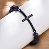 Round Natural Sodalite Bead Stretch Bracelets BJEW-F493-08EB-02-3