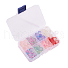 96Pcs 8 Colors Transparent Spray Painted Frosted Glass Beads GLAA-CJ0001-40-7