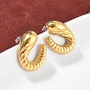 304 Stainless Steel Spiral Croissant Stud Earrings for Women EJEW-Z095-01G-2