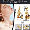 Beebeecraft 8Pcs Brass Micro Pave Cubic Zirconia Pendants KK-BBC0014-40-2