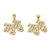 Brass Micro Pave Cubic Zirconia Pendants KK-M324-02H-G-1