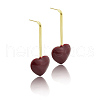 Brass Heart Dangle Stud Earrings EJEW-A121-19B-02-2