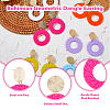 FIBLOOM 6 Pairs 6 Colors Acrylic Donut Dangle Stud Earrings with Steel Iron Pins for Women EJEW-FI0002-63-4