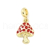 Brass Red Enamel Vegetable European Dangle Charms KK-Z090-06G-03-1