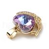 Real 18K Gold Plated Rack Plating Brass Micro Pave Cubic Zirconia Pendants KK-C015-28G-15-2