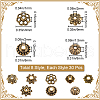 SOFPLATE 240Pcs 8 Styles Tibetan Style Alloy Flower Beads Caps FIND-SP0001-64-2