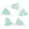 Spray Painted Transparent Glass Beads GLAA-D006-20H-1