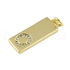 Brass Micro Pave Clear Cubic Zirconia Pendants KK-P266-06G-O-2