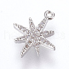 Brass Micro Pave Cubic Zirconia Charms X-ZIRC-G116-09P-1