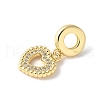 Brass Micro Pave Cubic Zirconia European Dangle Charms ZIRC-I071-25G-2