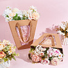 Trapezoid Paper Flower Gift Tote Bags with Plastic Visible Window ABAG-WH0045-25A-4