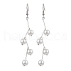 Glass Pearl Dangle Earrings EJEW-JE05987-1