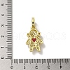 Rack Plating Brass Micro Pave Clear Cubic Zirconia Pendants KK-R158-02E-G-3