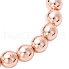 3Pcs Electroplate Non-magnetic Synthetic Hematite Round Beads Stretch Bracelets for Women BJEW-JB11944-5