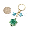 Glass and Synthetic Turquoise Turtle keychains KEYC-MZ00040-04-3