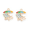 Beach Theme Alloy Enamel Pendants ENAM-T022-33M-1