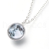 Glass Pendant Necklace NJEW-D281-B-13S-1
