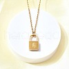 304 Stainless Steel Rolo Chain Pendant Necklaces NJEW-S444-01G-02-3