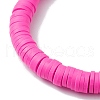 Handmade Polymer Clay Beaded Smiling Face Flower Stretch Bracelets BJEW-JB10209-5