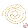925 Sterling Silver Paperclip Chain Necklace NJEW-I124-005-4