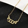 201 Stainless Steel Number 333 with Butterfly Wings Pendant Necklaces NJEW-P332-01A-G-1