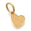 Mother's Day PVD Vacuum Plating 304 Stainless Steel Charms STAS-U035-10G-1