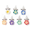 Handmade Polymer Clay Flower Plumeria Pendants PALLOY-JF03933-1